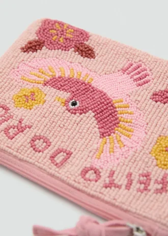 Borsa da toilette con motivo di perline