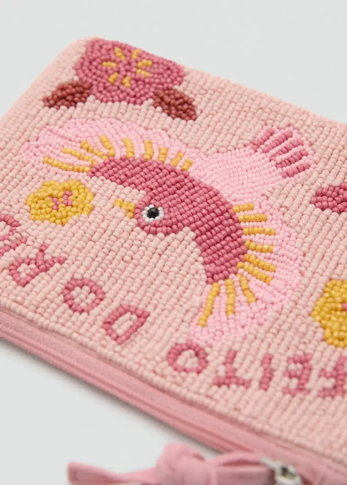 Borsa da toilette con motivo di perline Borsa da toilette con motivo di perline