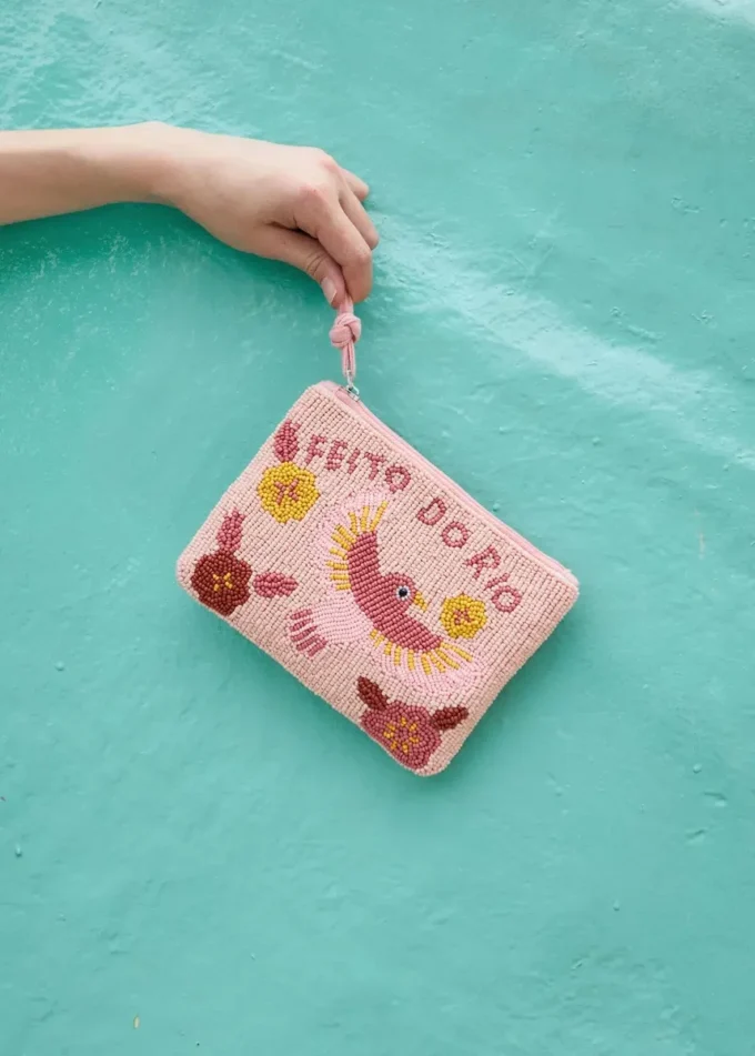 Borsa da toilette con motivo di perline Borsa da toilette con motivo di perline