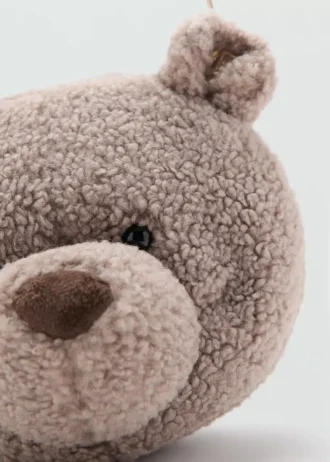 Borsa effetto shearling con orsacchiotto