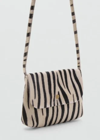 Borsa in pelle con stampa animalier