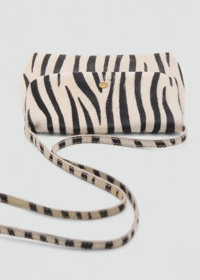 Borsa in pelle con stampa animalier Borsa in pelle con stampa animalier