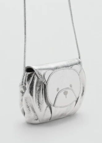 Borsa metallizzata con orsacchiotto