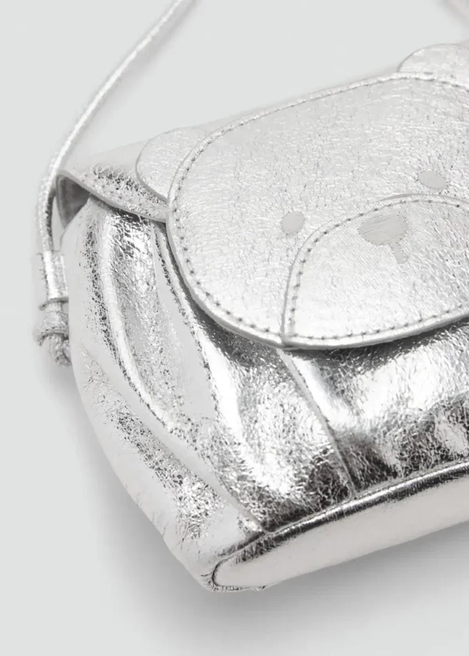 Borsa metallizzata con orsacchiotto Borsa metallizzata con orsacchiotto