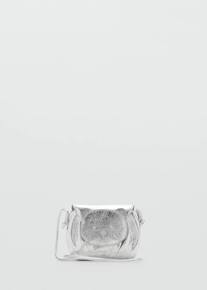 Borsa metallizzata con orsacchiotto Borsa metallizzata con orsacchiotto