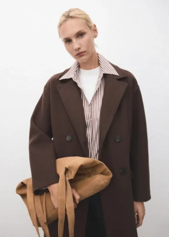 Borsa shopper in pelle scamosciata