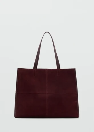 Borsa shopper in pelle scamosciata