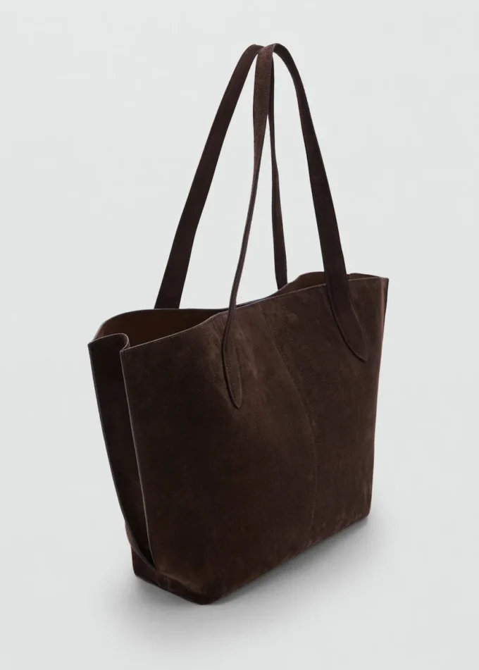 Borsa shopper in pelle scamosciata Borsa shopper in pelle scamosciata