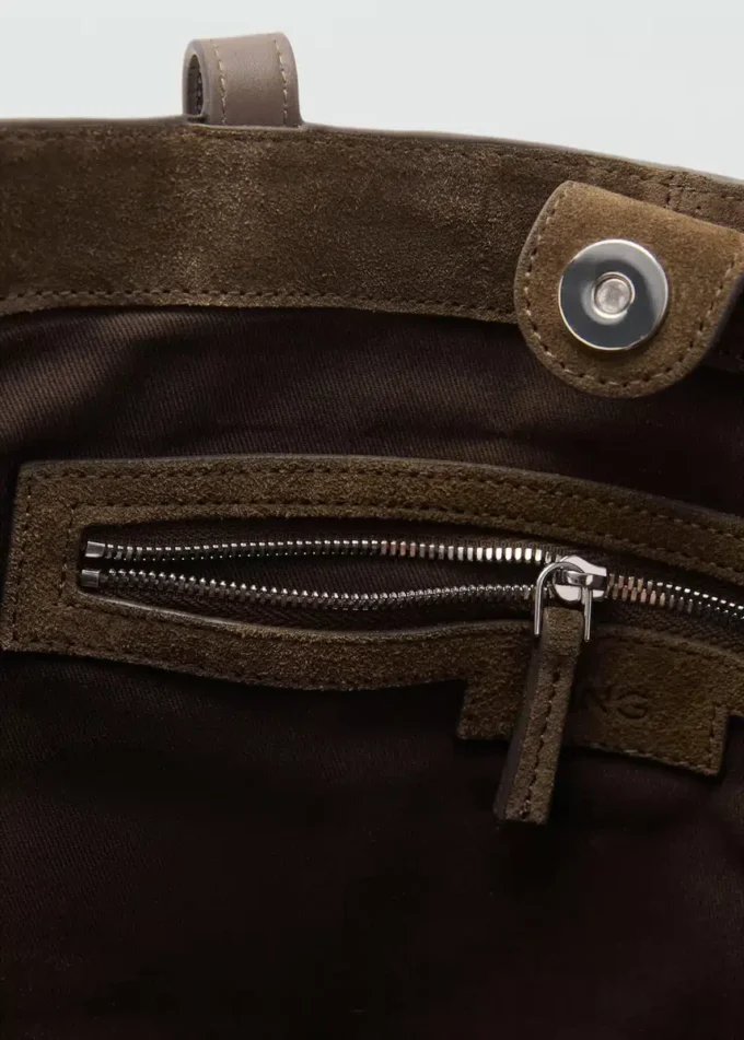 Borsa shopper in pelle scamosciata Borsa shopper in pelle scamosciata