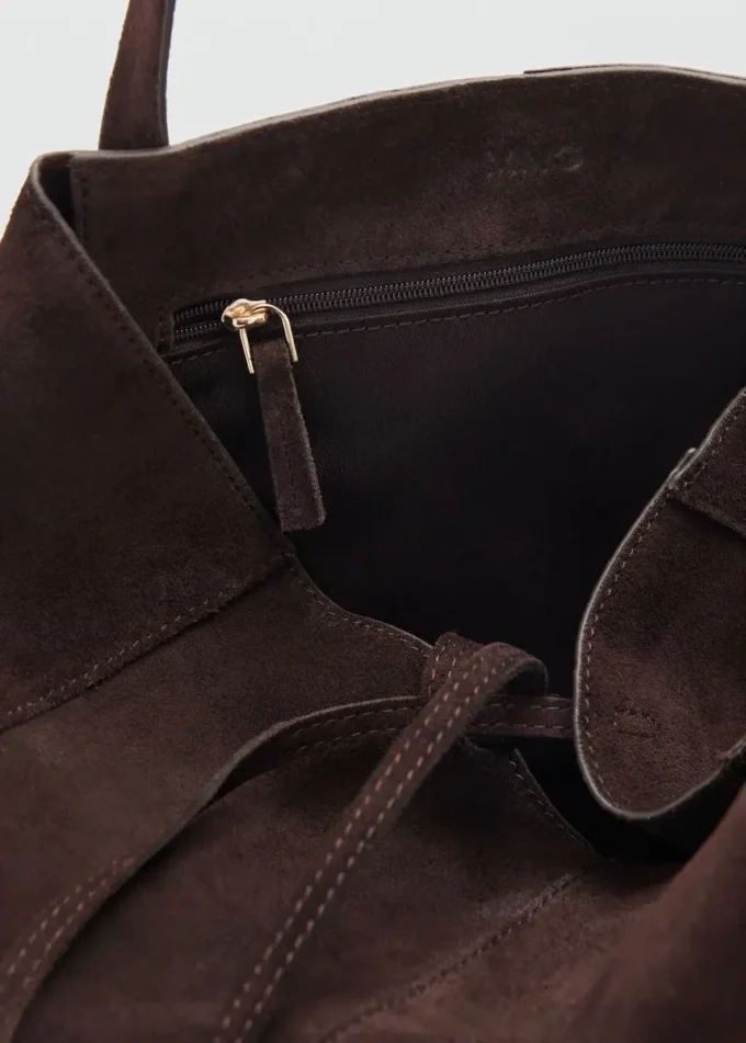 Borsa shopper in pelle scamosciata Borsa shopper in pelle scamosciata