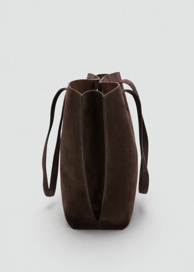 Borsa shopper in pelle scamosciata Borsa shopper in pelle scamosciata