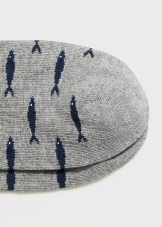 Calzini in cotone con stampa a pesci