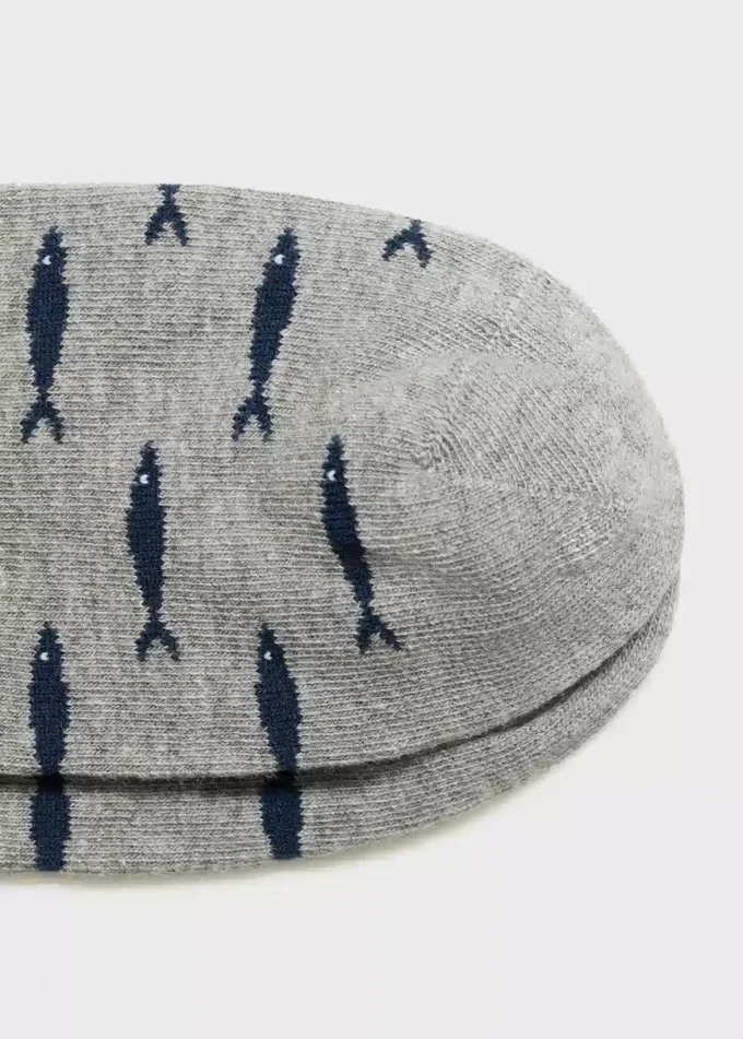 Calzini in cotone con stampa a pesci Calzini in cotone con stampa a pesci