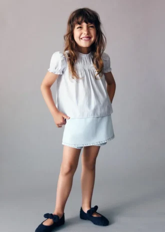 Camicetta a righe con ruches