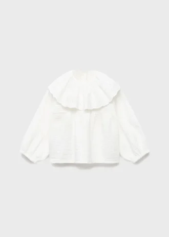 Camicetta con collo babydoll ricamato
