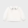 Camicetta con collo babydoll ricamato Camicetta con collo babydoll ricamato