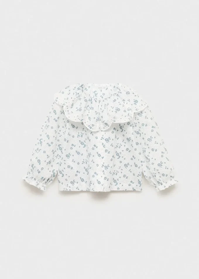 Camicetta con collo babydoll ricamato Camicetta con collo babydoll ricamato