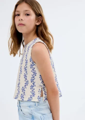 Camicetta con fiocco stampato