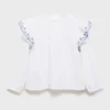 Camicetta con volant ricamati