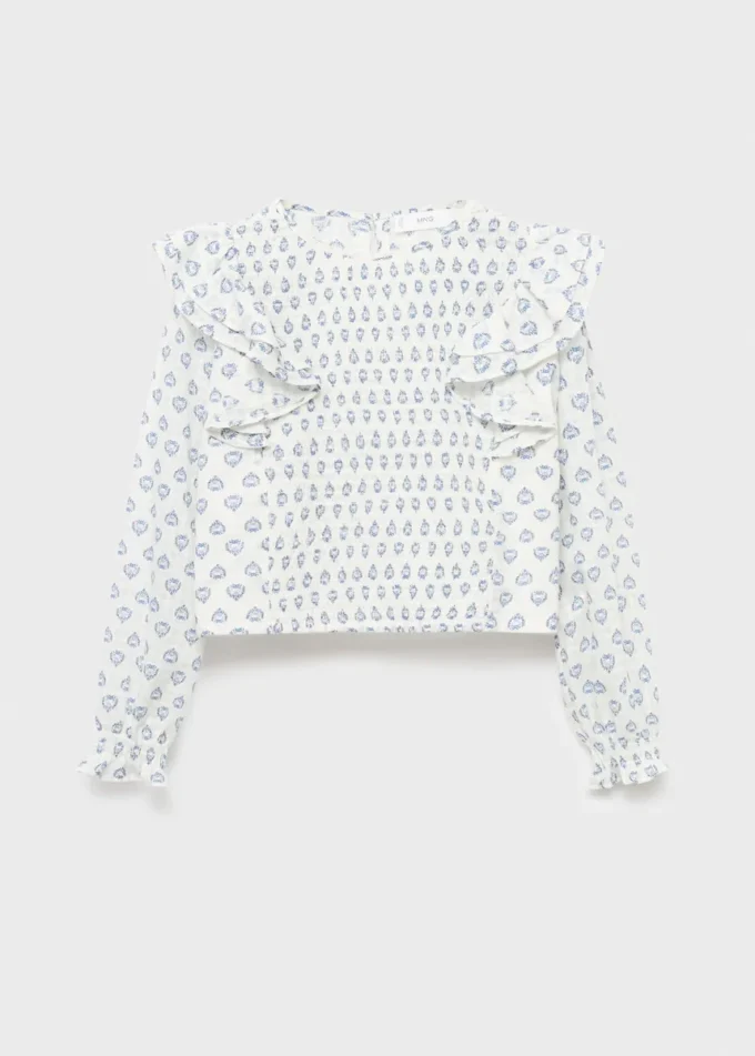 Camicetta con volant stampati Camicetta con volant stampati