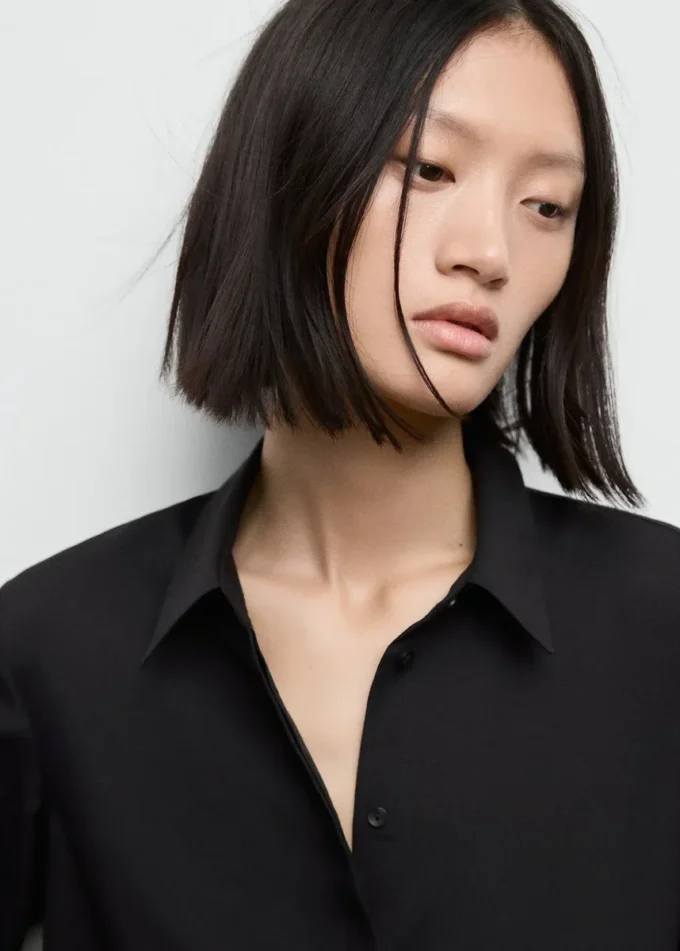 Camicetta fluida a maniche lunghe