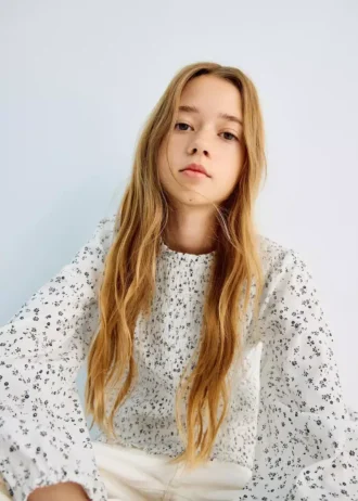 Camicetta in cotone a fiori