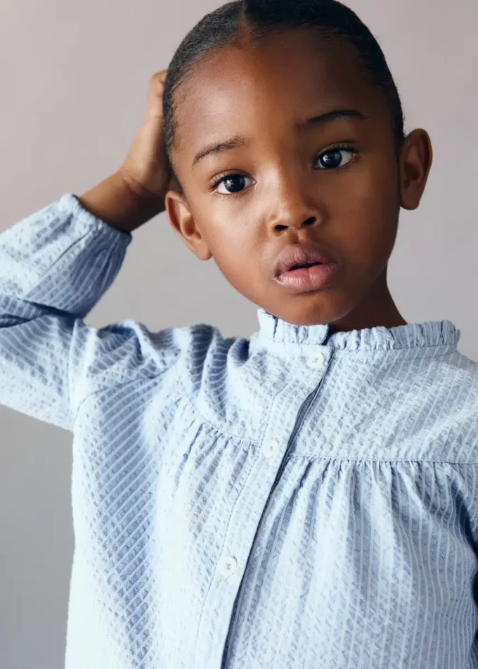 Camicetta in cotone a righe Camicetta in cotone a righe