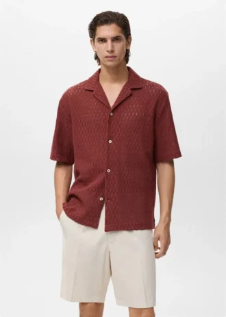 Camicetta in cotone con dettagli in pizzo