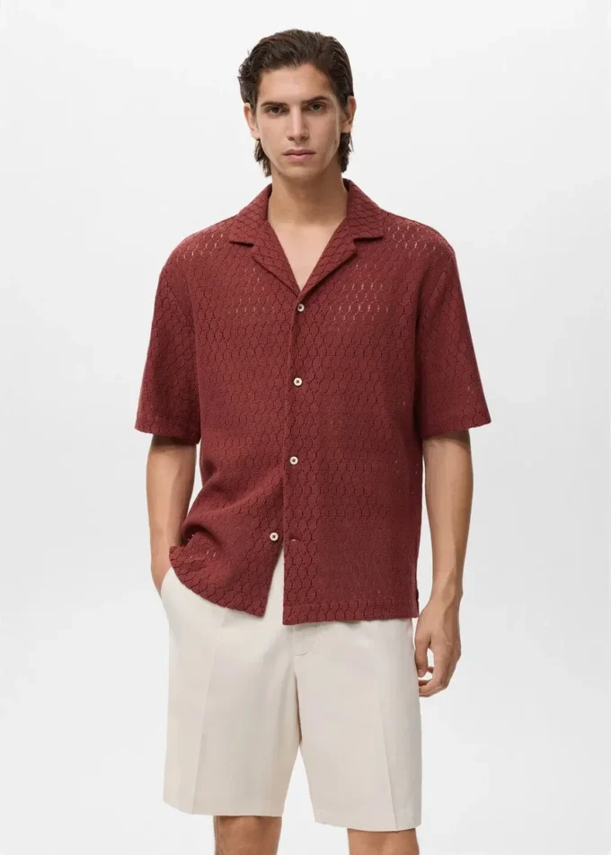 Camicetta in cotone con dettagli in pizzo Camicetta in cotone con dettagli in pizzo