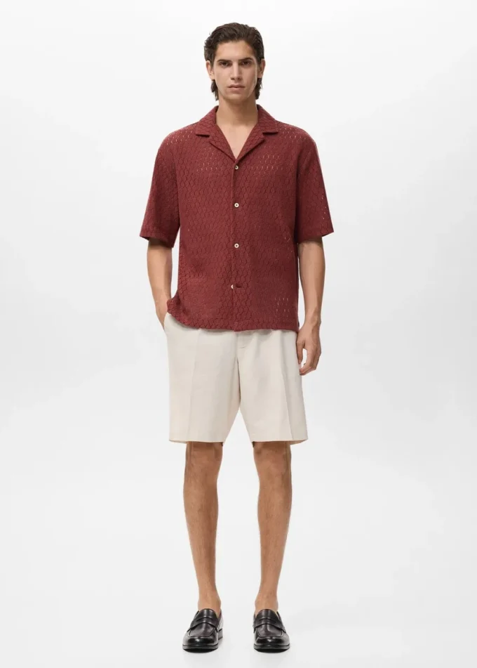 Camicetta in cotone con dettagli in pizzo Camicetta in cotone con dettagli in pizzo