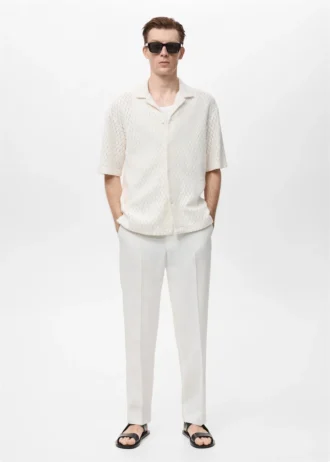 Camicetta in cotone con dettagli in pizzo