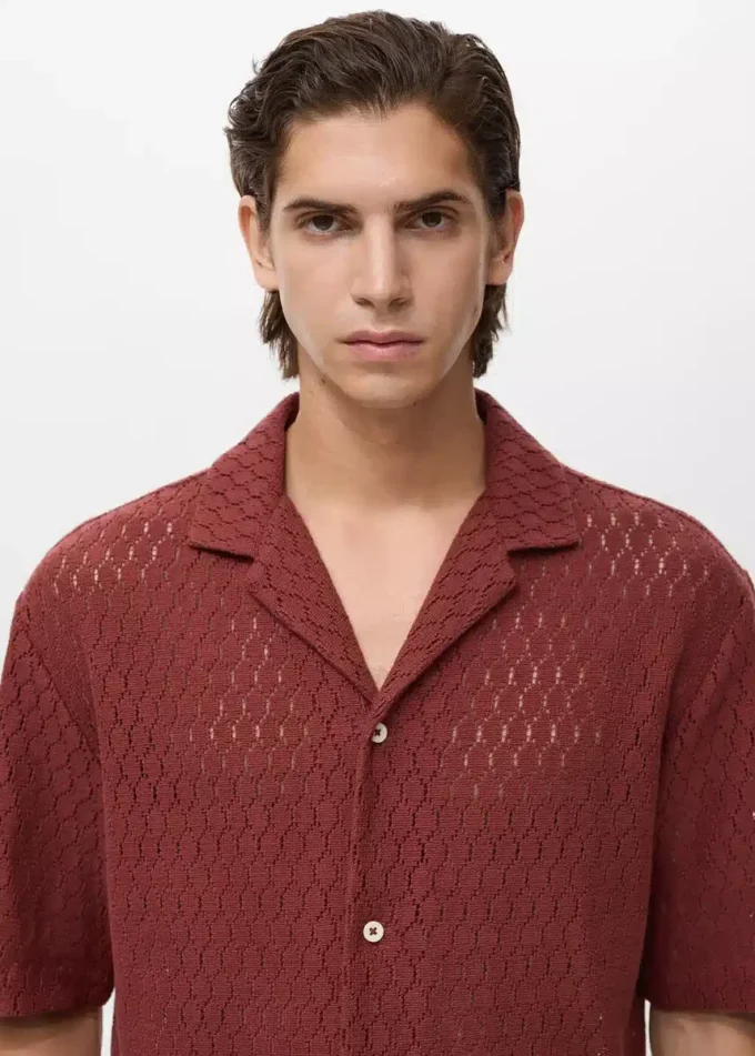 Camicetta in cotone con dettagli in pizzo Camicetta in cotone con dettagli in pizzo