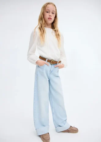 Camicetta in cotone con pizzo