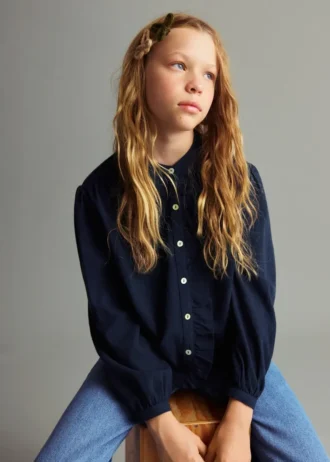 Camicetta in cotone con volant Camicetta in cotone con volant