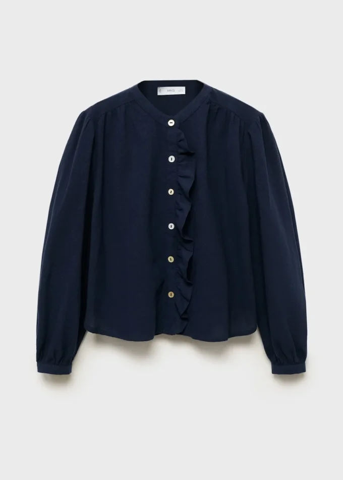 Camicetta in cotone con volant Camicetta in cotone con volant