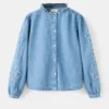 Camicetta in denim ricamata Camicetta in denim ricamata