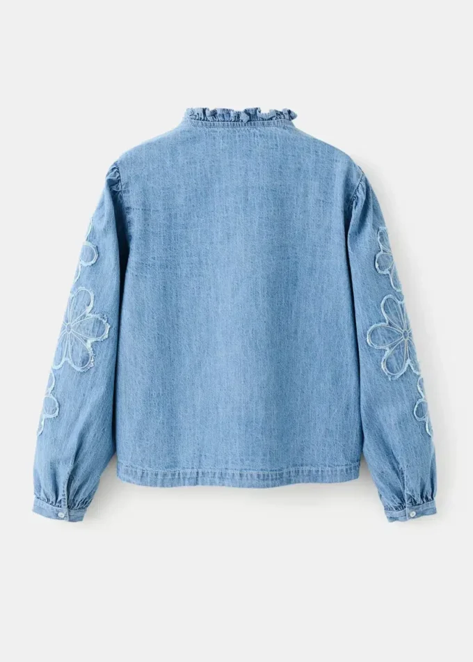 Camicetta in denim ricamata Camicetta in denim ricamata