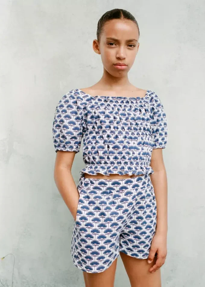 Camicetta in lino stampato Camicetta in lino stampato