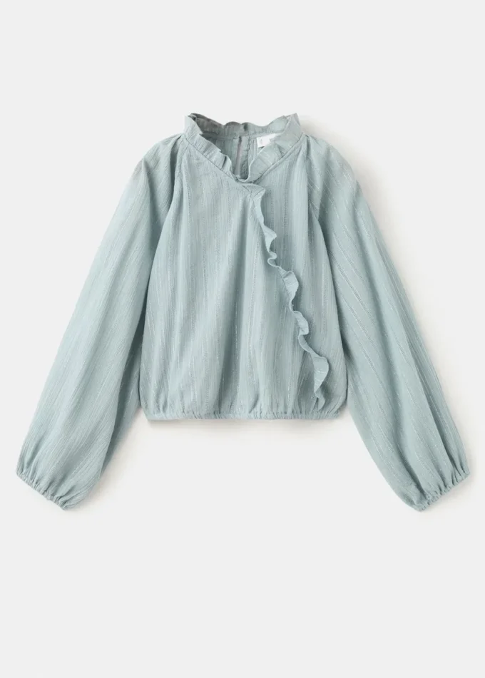 Camicetta in lurex con volant Camicetta in lurex con volant