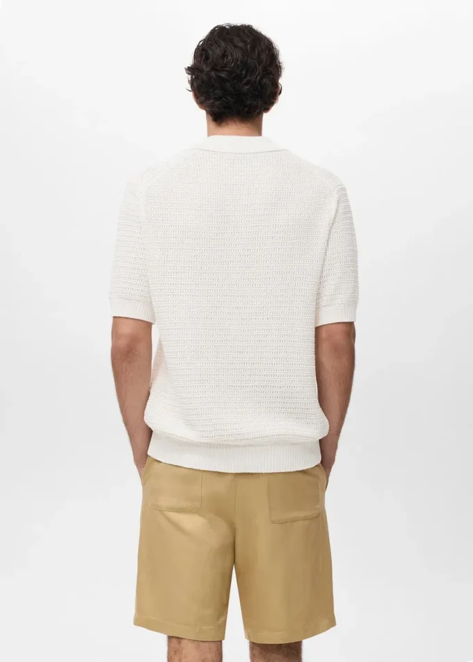 Camicetta in maglia di cotone con pizzo Camicetta in maglia di cotone con pizzo