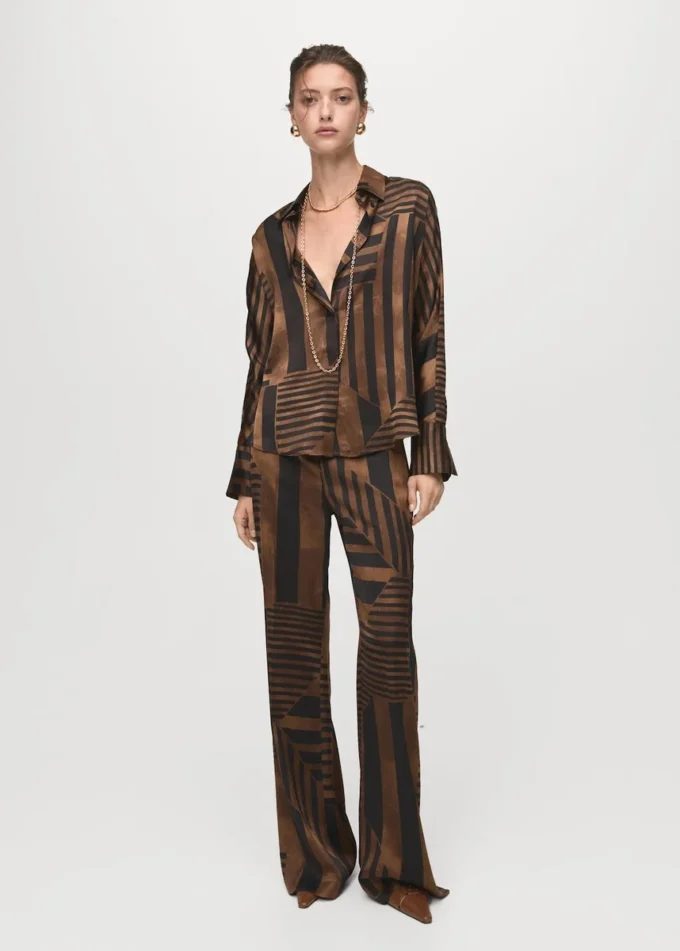 Camicetta in raso a righe Camicetta in raso a righe