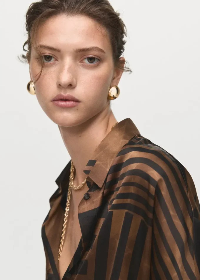 Camicetta in raso a righe Camicetta in raso a righe