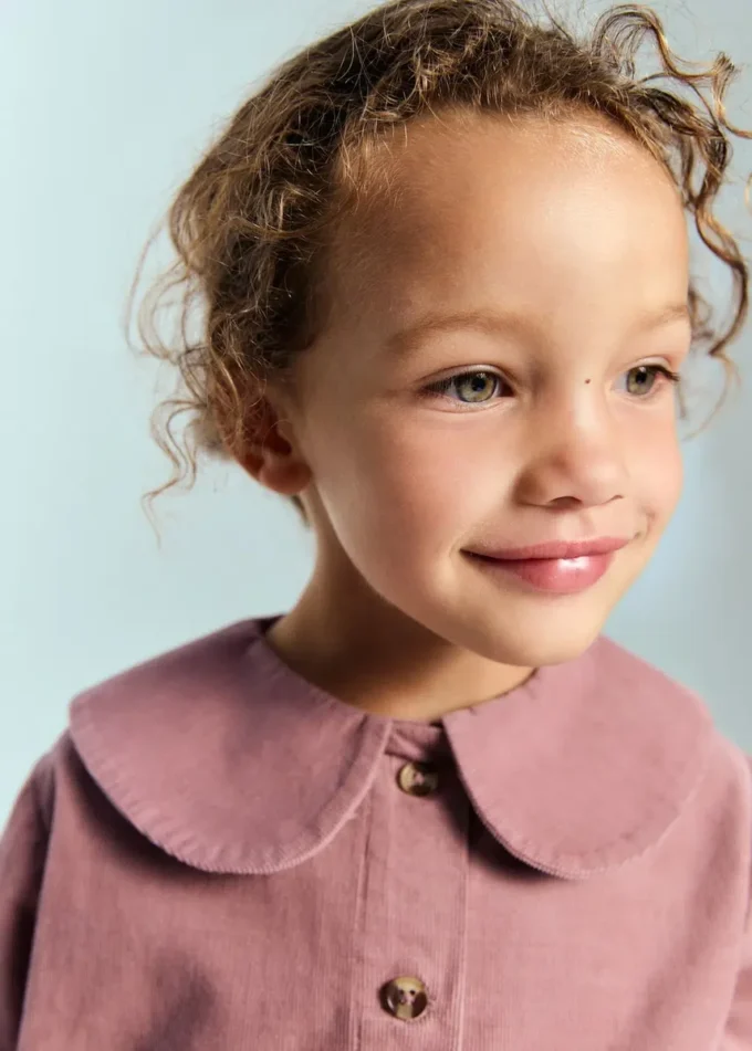 Camicetta in velluto a coste con colletto baby Camicetta in velluto a coste con colletto baby