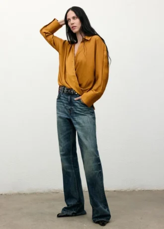 Camicetta incrociata in raso