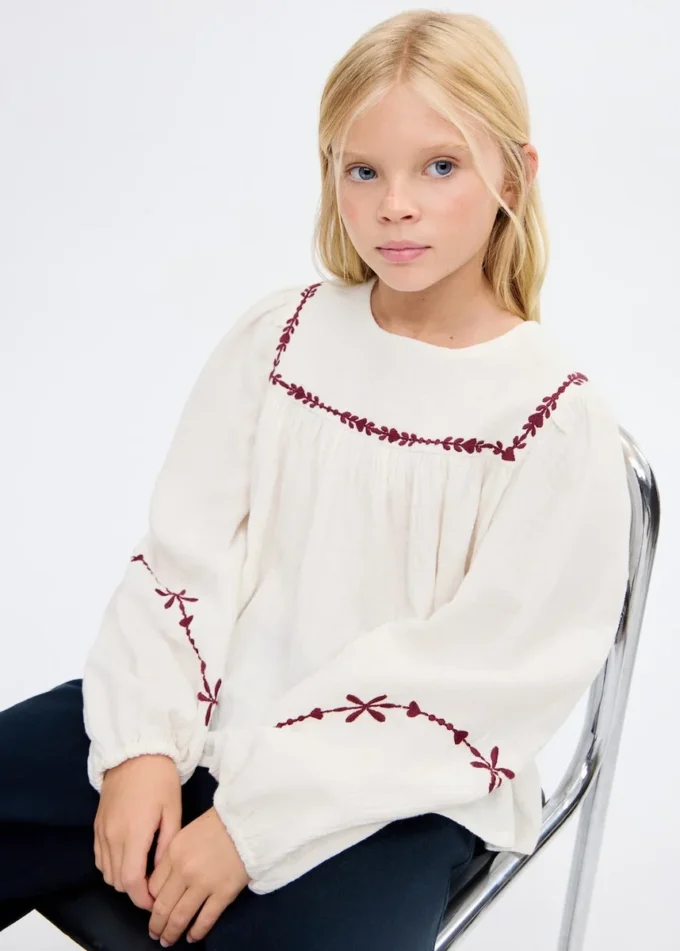 Camicetta ricamata Bambula Camicetta ricamata Bambula