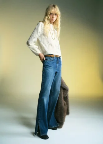 Camicetta ricamata in lyocell