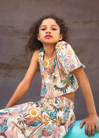 Camicetta stampata asimmetrica Camicetta stampata asimmetrica