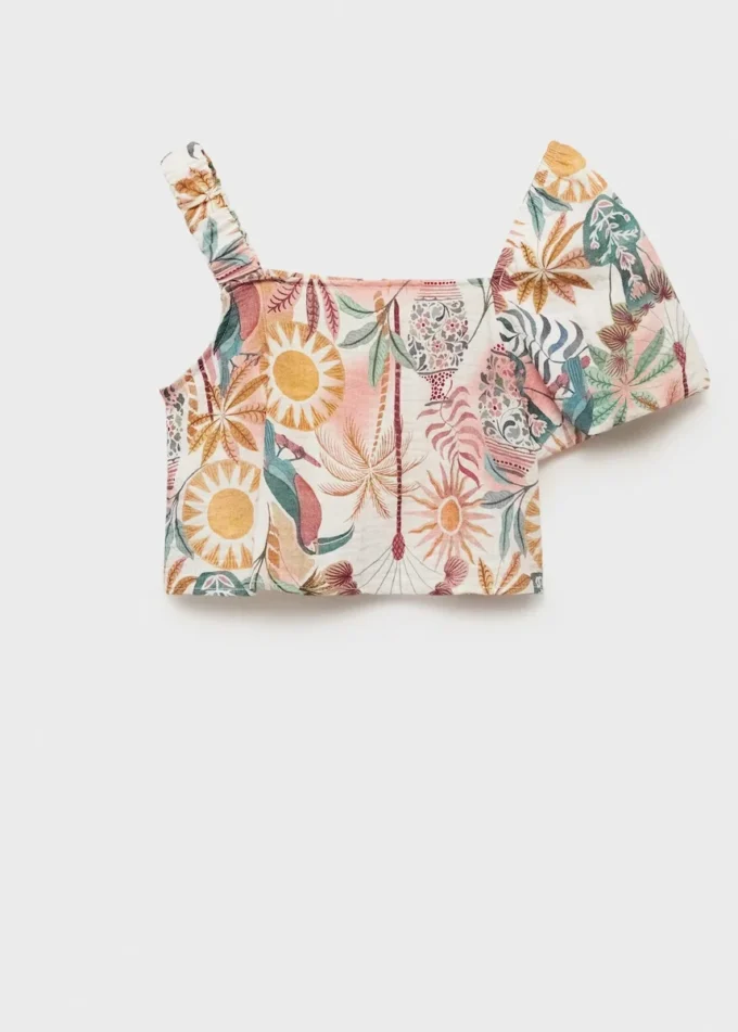 Camicetta stampata asimmetrica