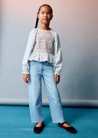 Camicetta stampata ricamata Camicetta stampata ricamata