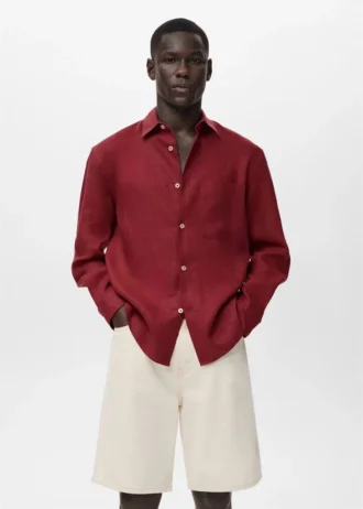 Camicia 100% lino con taschino